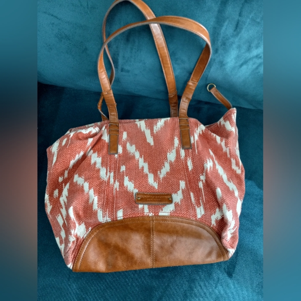 Lucky Brand Bag w/ Orange and Leather Design